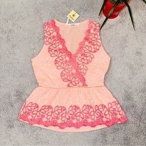 Pink Embroidered flattering top